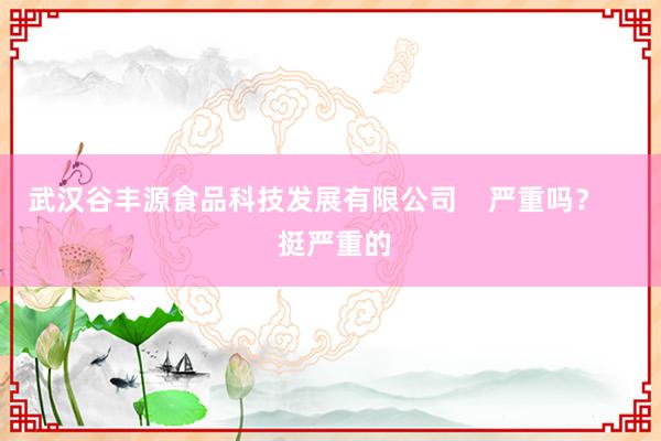 武汉谷丰源食品科技发展有限公司    严重吗？     挺严重的
